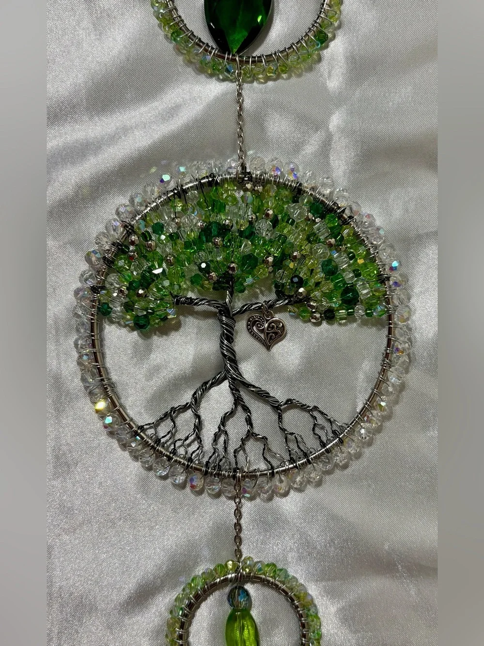 Soul Treatz Green Tree of Life Sun Catcher - Green Crystal Wall Decor